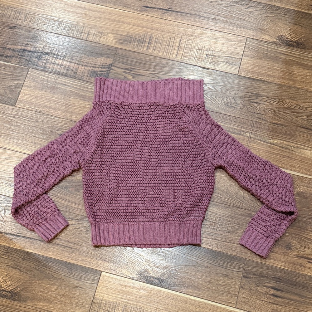 Urban Outfitters Kimchi Blue Off-the-Shoulder Mauve Sweater